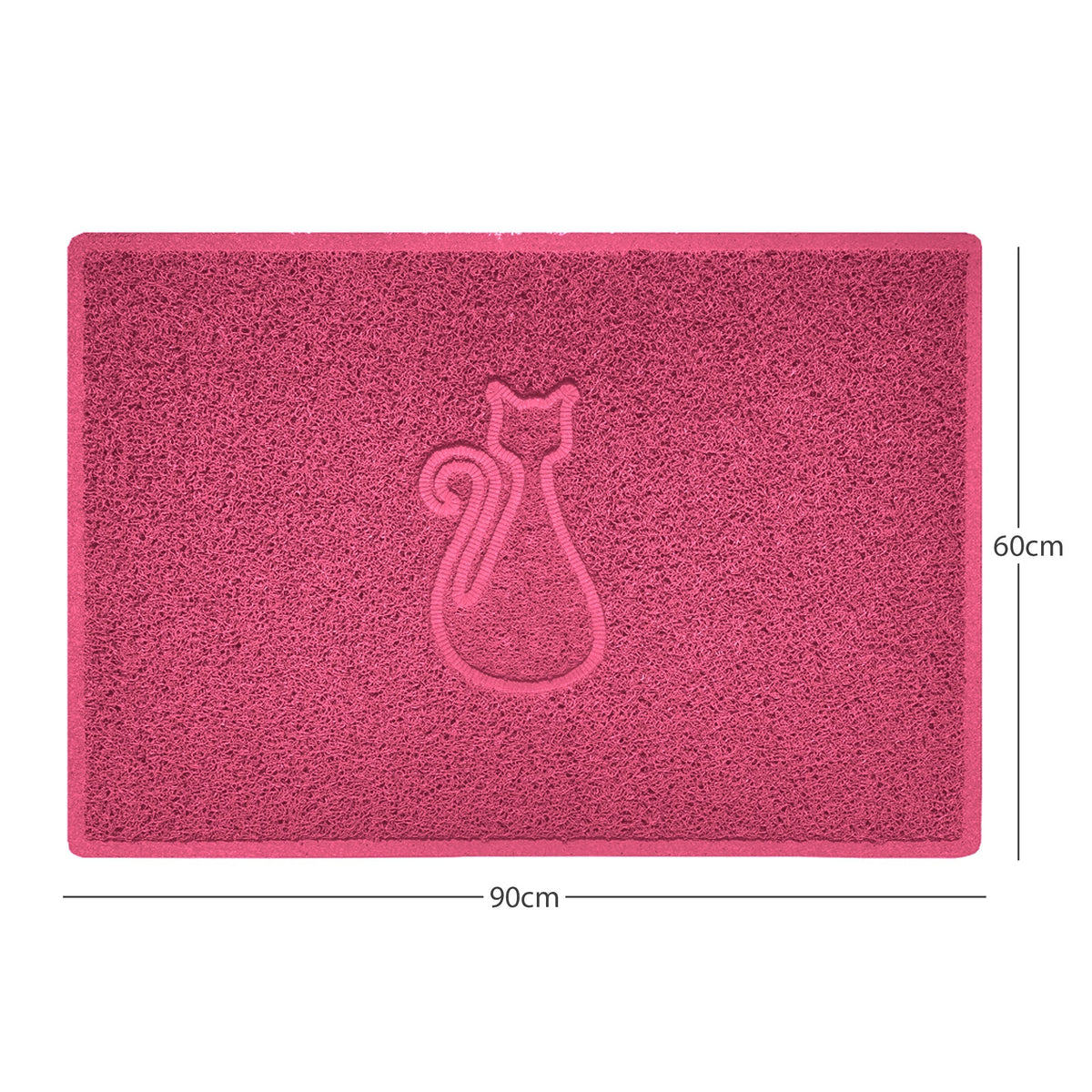 "Cat" Embossed Loofah Textured Spaghetti Door Mat