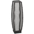 Rattan Solar Garden & Pathway Lantern with Auto On/Off LED Lighting, Gray