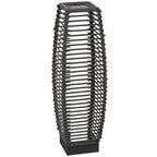 Rattan Solar Garden & Pathway Lantern with Auto On/Off LED Lighting, Gray
