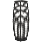 Rattan Solar Garden & Pathway Lantern with Auto On/Off LED Lighting, Gray