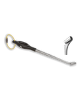 Loon Outdoors Ergo Quick Release fishing tool with a black ergonomic handle, stainless steel shaft, quick release mechanism, and attached yellow safety cable.