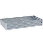 6' x 3' x 1' Galvanized Raised Garden Bed with Open Bottom, Silver