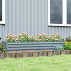 6' x 3' x 1' Galvanized Raised Garden Bed with Open Bottom, Silver