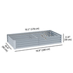 6' x 3' x 1' Galvanized Raised Garden Bed with Open Bottom, Silver
