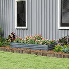6' x 3' x 1' Galvanized Raised Garden Bed with Open Bottom, Silver