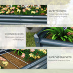 6' x 3' x 1' Galvanized Raised Garden Bed with Open Bottom, Silver