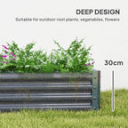6' x 3' x 1' Galvanized Raised Garden Bed with Open Bottom, Silver