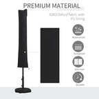 Cantilever Parasol Cover, Banana Umbrella Cover with Zipper for Garden, Patio, Black