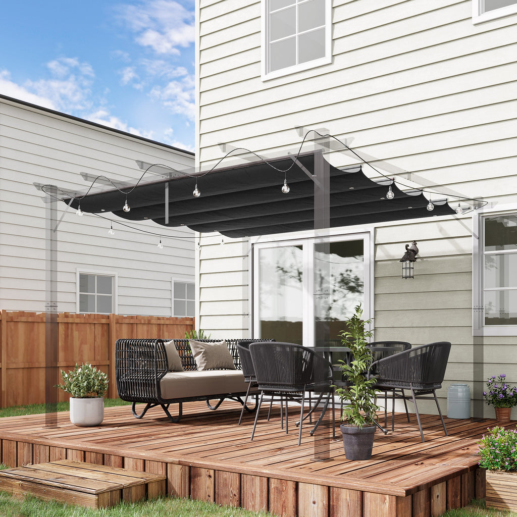 Retractable Replacement Pergola Canopy for 10' x 10' Pergola, Dark Grey