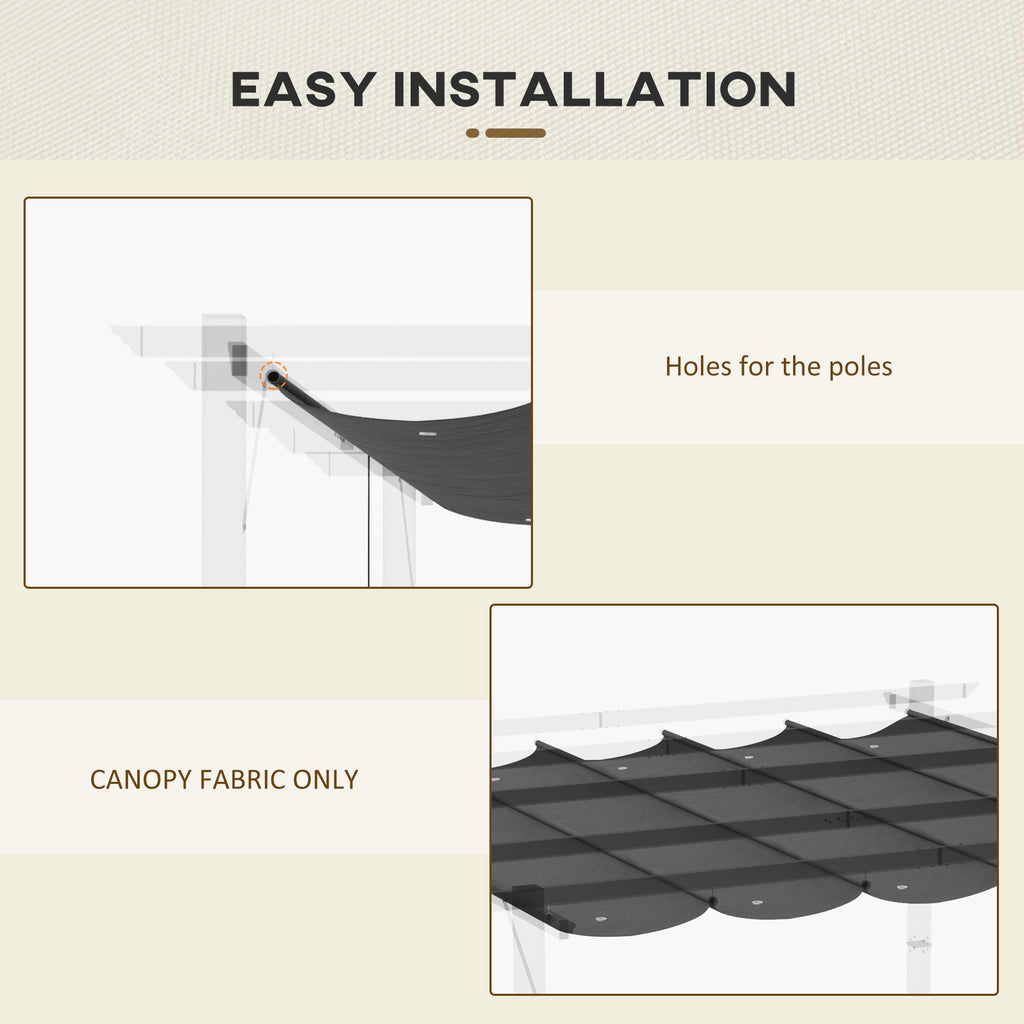 Retractable Replacement Pergola Canopy for 10' x 10' Pergola, Dark Grey