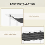 Retractable Replacement Pergola Canopy for 10' x 10' Pergola, Dark Grey
