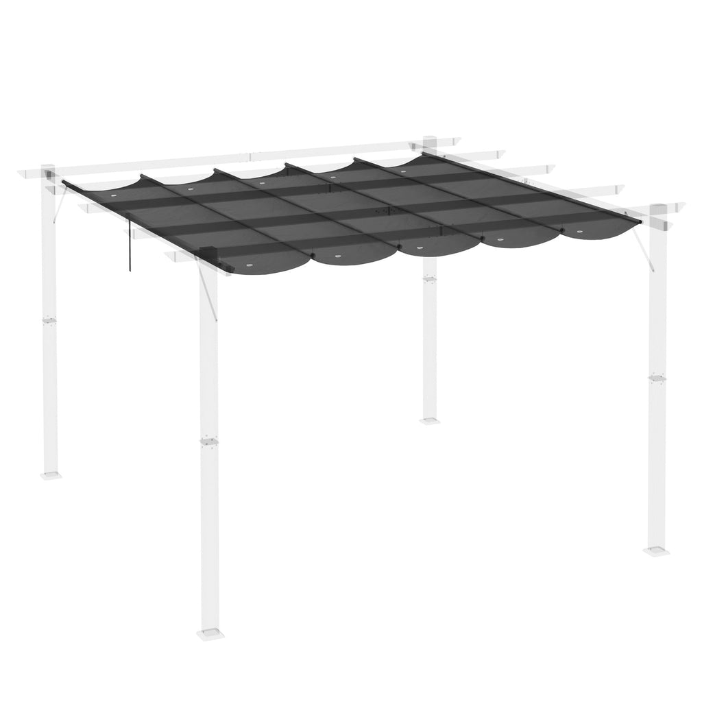 Retractable Replacement Pergola Canopy for 10' x 10' Pergola, Dark Grey