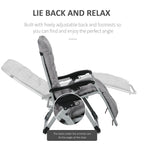 Reclining Zero Gravity Chair Set of 2, Folding Garden Chairs Set w/ Cushion, Dark Grey