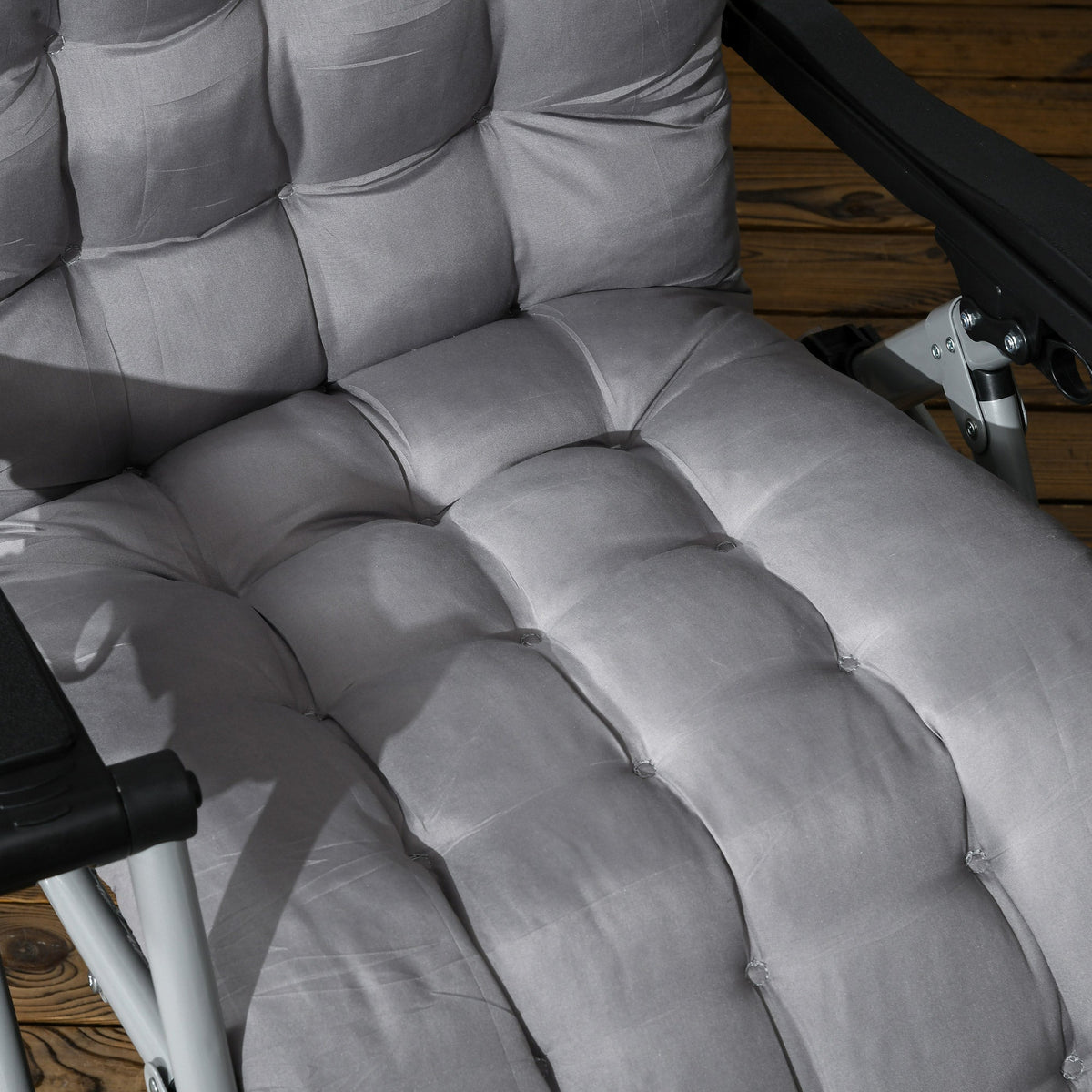 Reclining Zero Gravity Chair Set of 2, Folding Garden Chairs Set w/ Cushion, Dark Grey