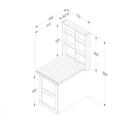 Forest Fold Down Wooden Garden Bar