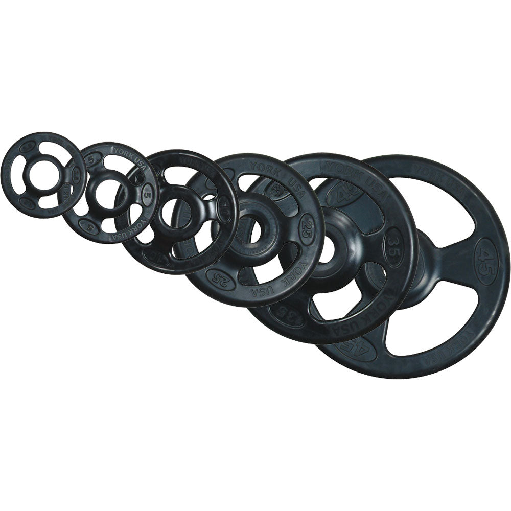 York Olympic Rubber Iso Grip Discs - CONTACT STORE FOR STOCK UPDATE