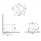 Fidenza Rimless Back to Wall Toilet with Soft Close Seat - White
