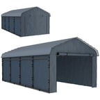 Onward 12' x 20' Heavy Duty Metal Carport with Galvanized Roof & Removable Sidewalls