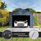 Onward 12' x 20' Heavy Duty Metal Carport with Galvanized Roof & Removable Sidewalls