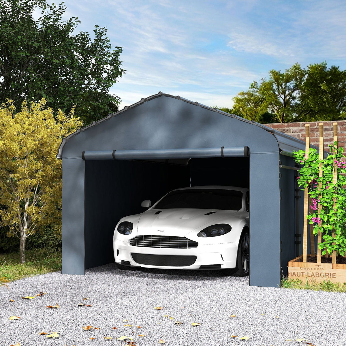 Onward 12' x 20' Heavy Duty Metal Carport with Galvanized Roof & Removable Sidewalls