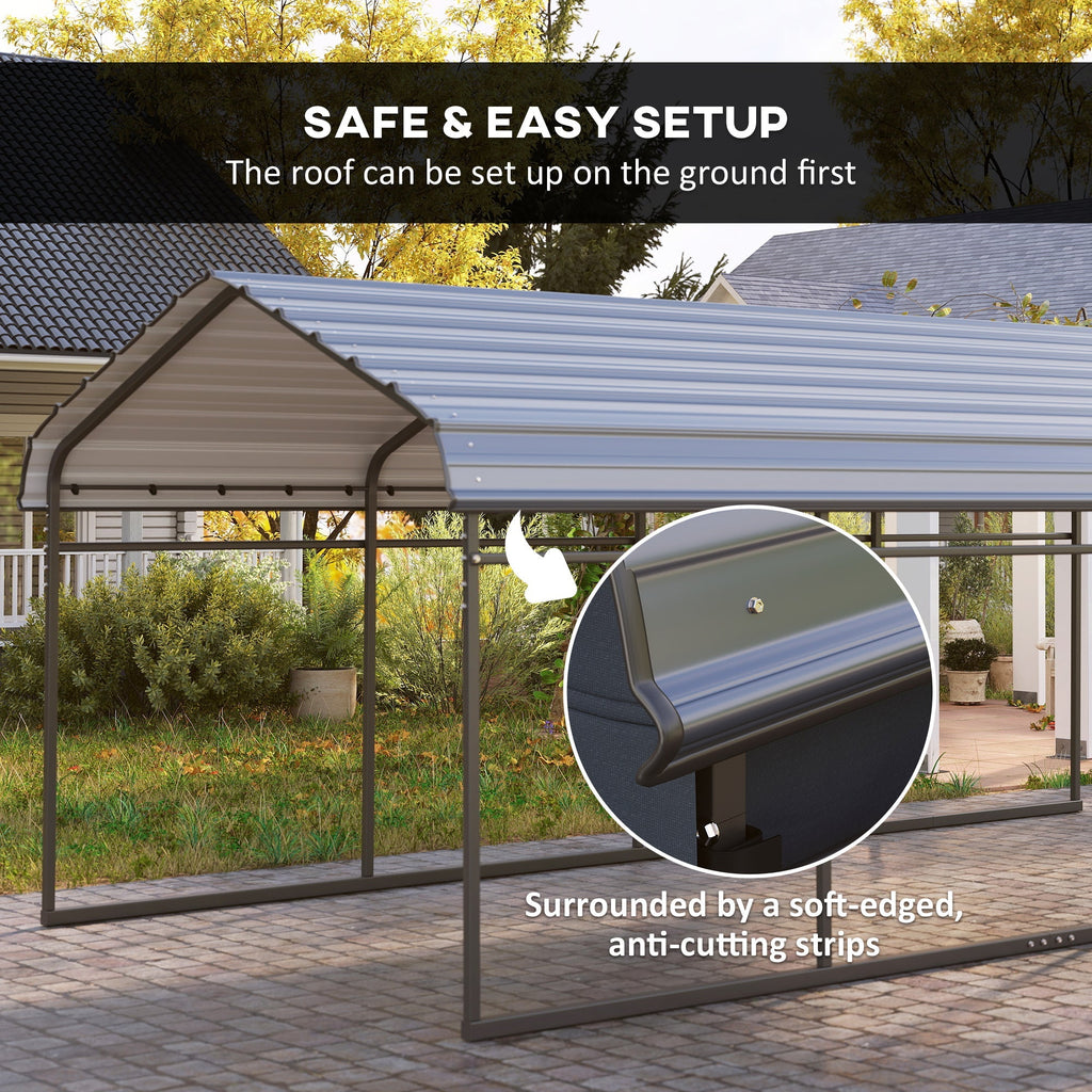 Onward 12' x 20' Heavy Duty Metal Carport with Galvanized Roof & Removable Sidewalls