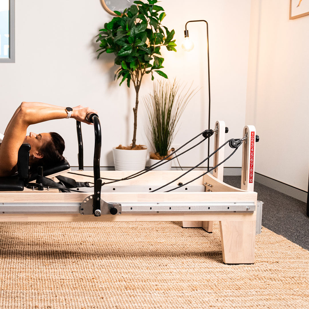 S1 Oakwood Full Track Pilates Reformer