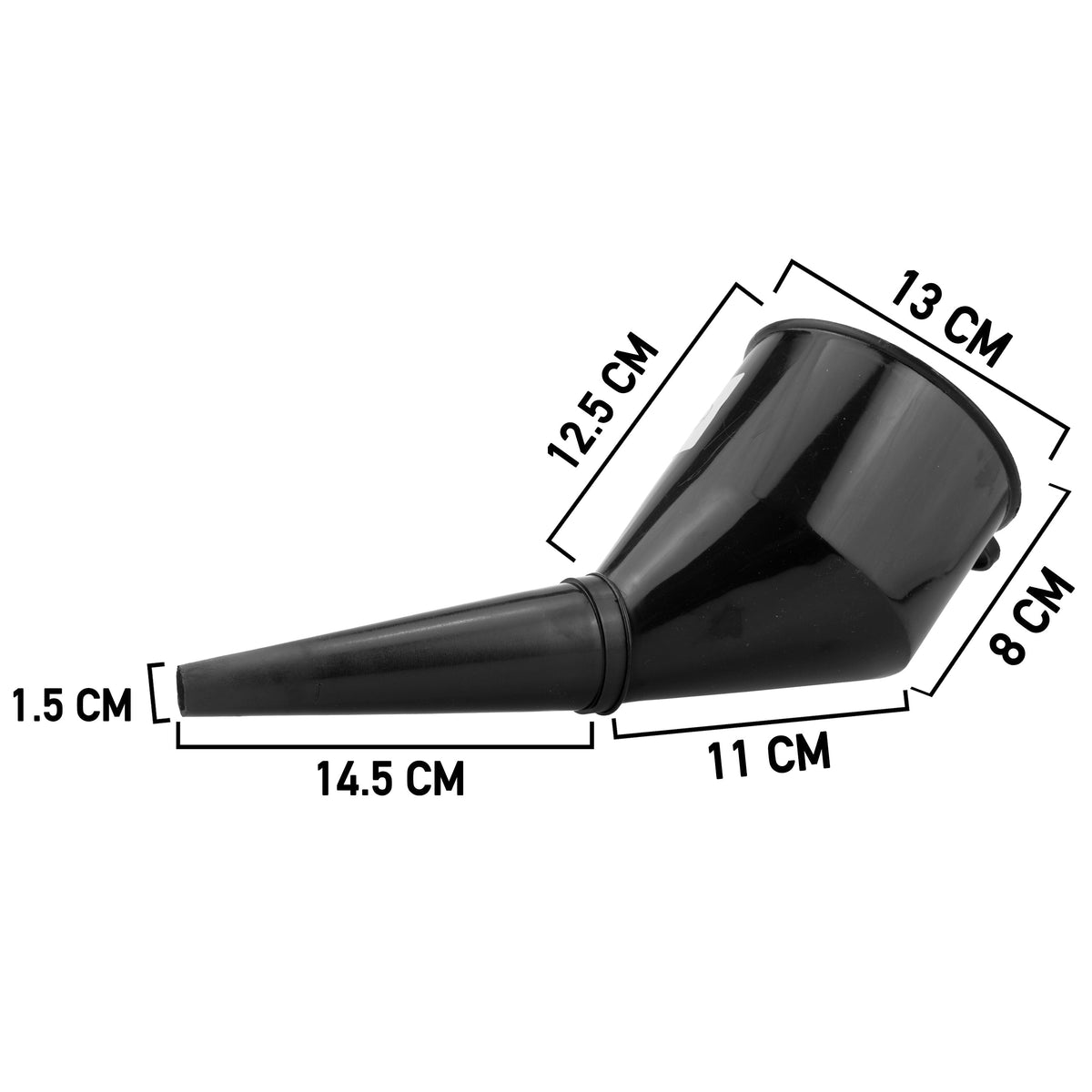 Angled Car Fuel Funnels with Filter (Black & Red)