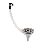 Rene Fireclay Sink Pull Out Basket Strainer Waste with Overflow - 90mm