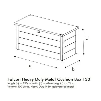 Falcon Heavy Duty Garden Storage Box - Dark Grey - All Sizes