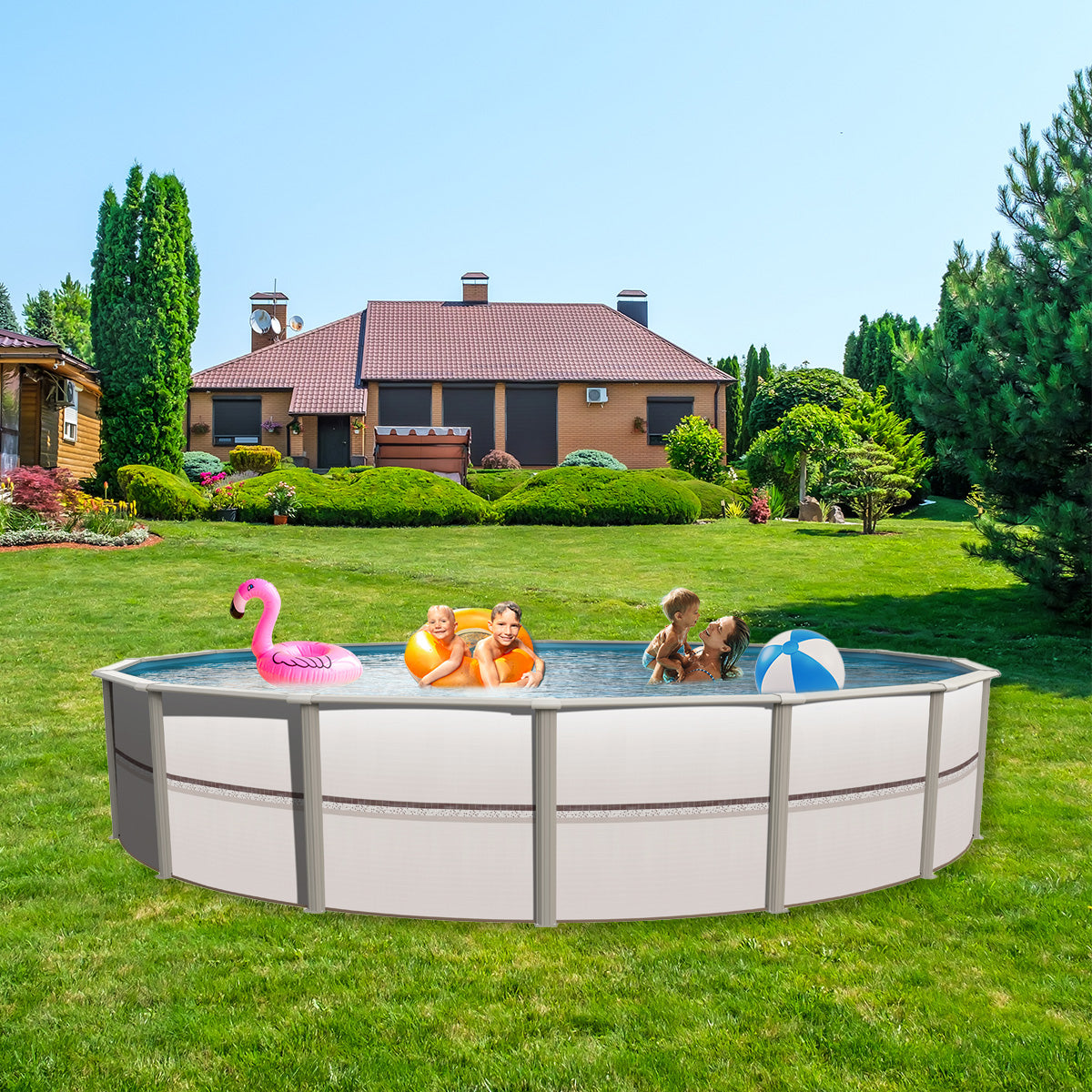 18' x 54" Round 6" Hybrid Frame Family Fun Pool & Package