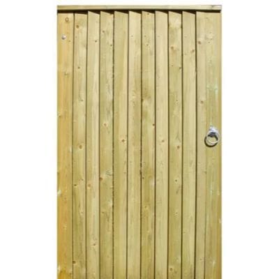 Featherboard Gate (Left Hand Hanging) Complete with Fixings - Jacksons Fencing