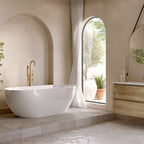 Fira Stone Freestanding Bath Gloss White (No Tap Hole) - All Sizes
