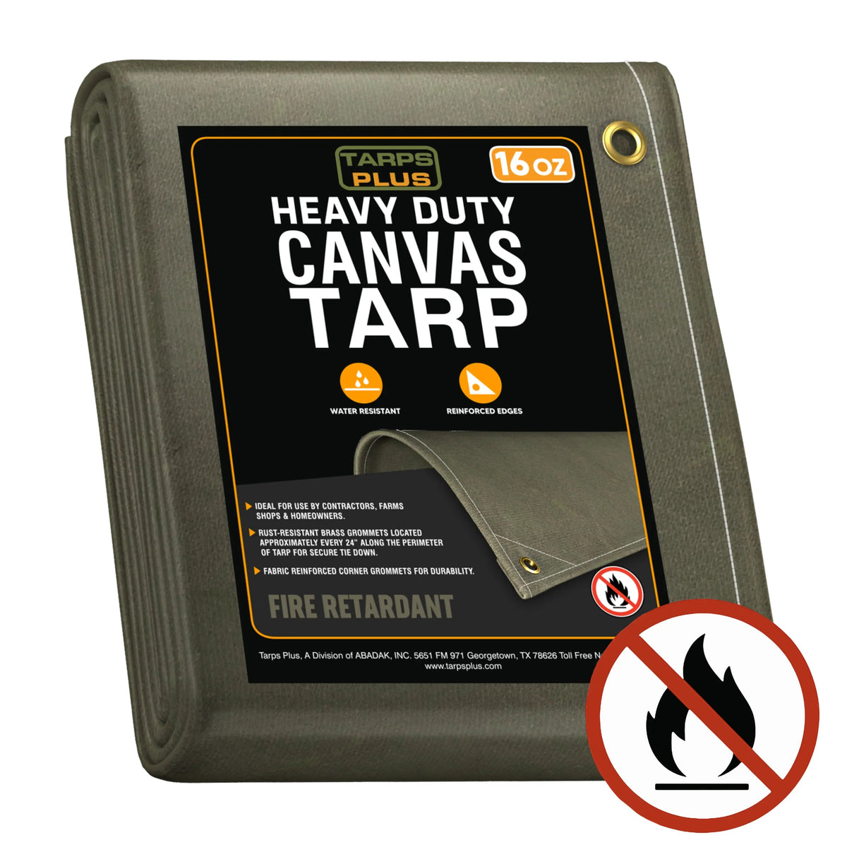 Olive Drab Fire Retardant Canvas Tarps