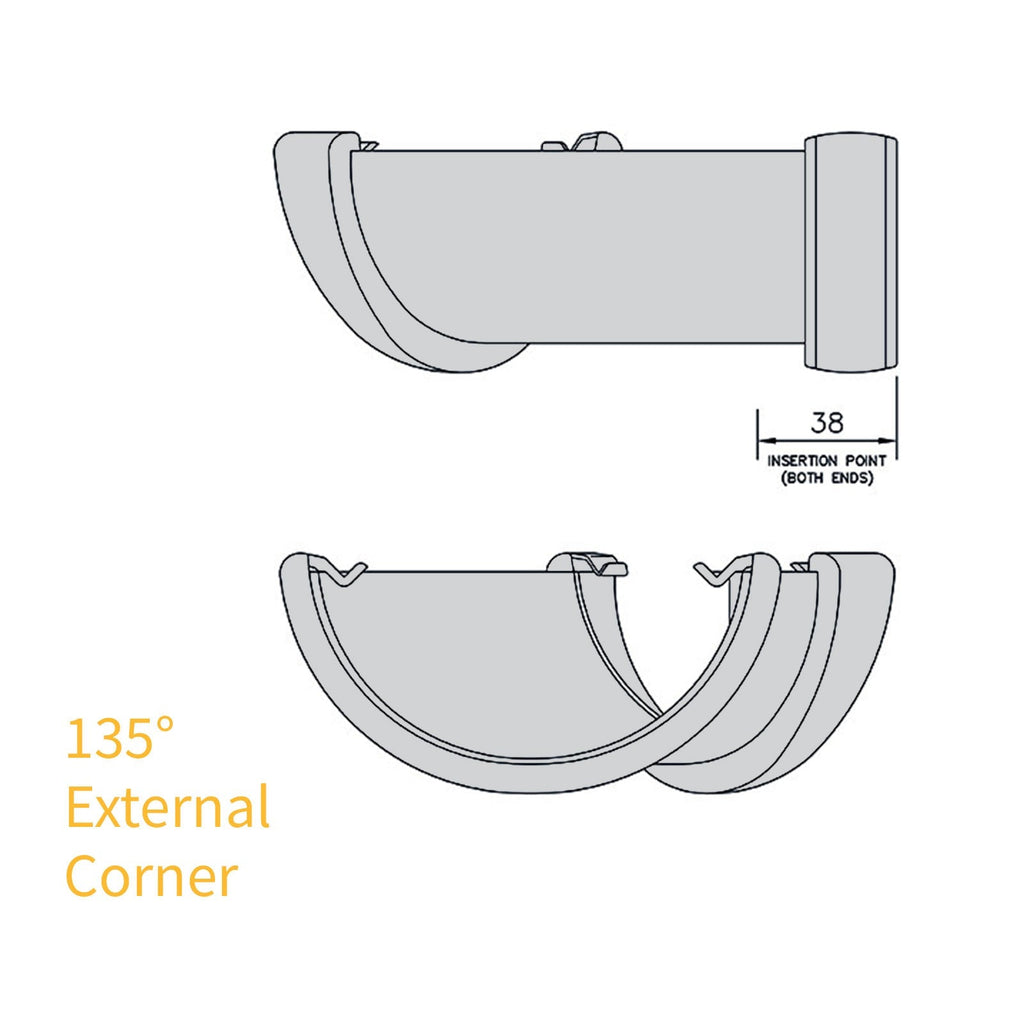 FloPlast Half Round 112mm Gutter