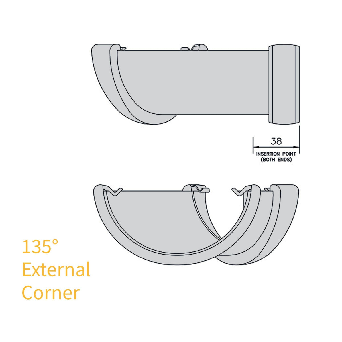 FloPlast Half Round 112mm Gutter