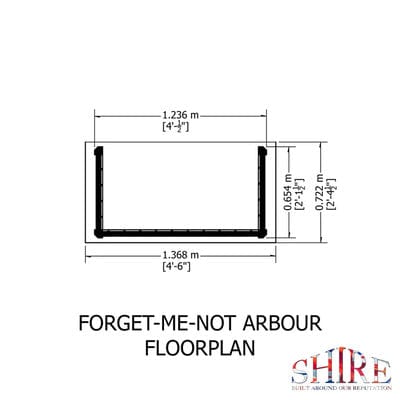 Forget Me Not Arbour - 4ft x 2ft (Pressure Treated)