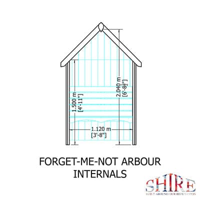 Forget Me Not Arbour - 4ft x 2ft (Pressure Treated)