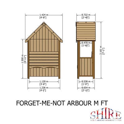 Forget Me Not Arbour - 4ft x 2ft (Pressure Treated)