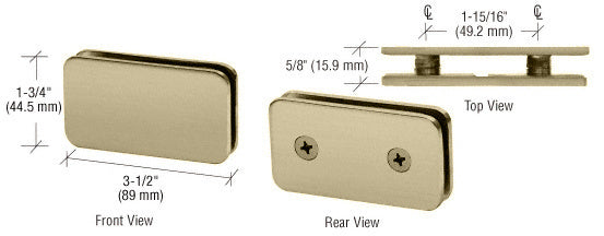 CRL 180° Traditional Style Double Stud Glass-to-Glass Clamp