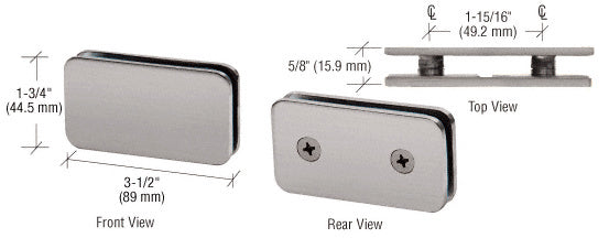 CRL 180° Traditional Style Double Stud Glass-to-Glass Clamp