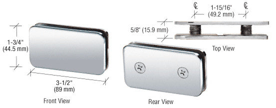 CRL 180° Traditional Style Double Stud Glass-to-Glass Clamp