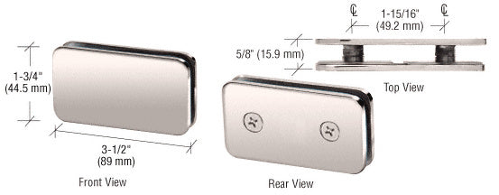 CRL 180° Traditional Style Double Stud Glass-to-Glass Clamp