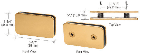 CRL 180° Traditional Style Double Stud Glass-to-Glass Clamp