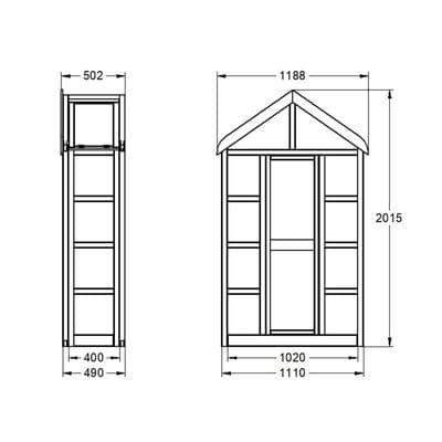 Forest Georgian Wall Greenhouse with Auto Vent