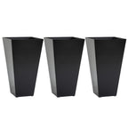 Set of 3 Tall Planters with Drainage Hole, 28" Outdoor Flower Plant Pots, Indoor Planters for Porch Patio and Deck, Black
