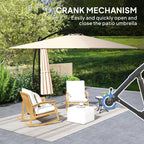 Offset Patio Umbrella with Base, Cover and Tilt Function, Khaki