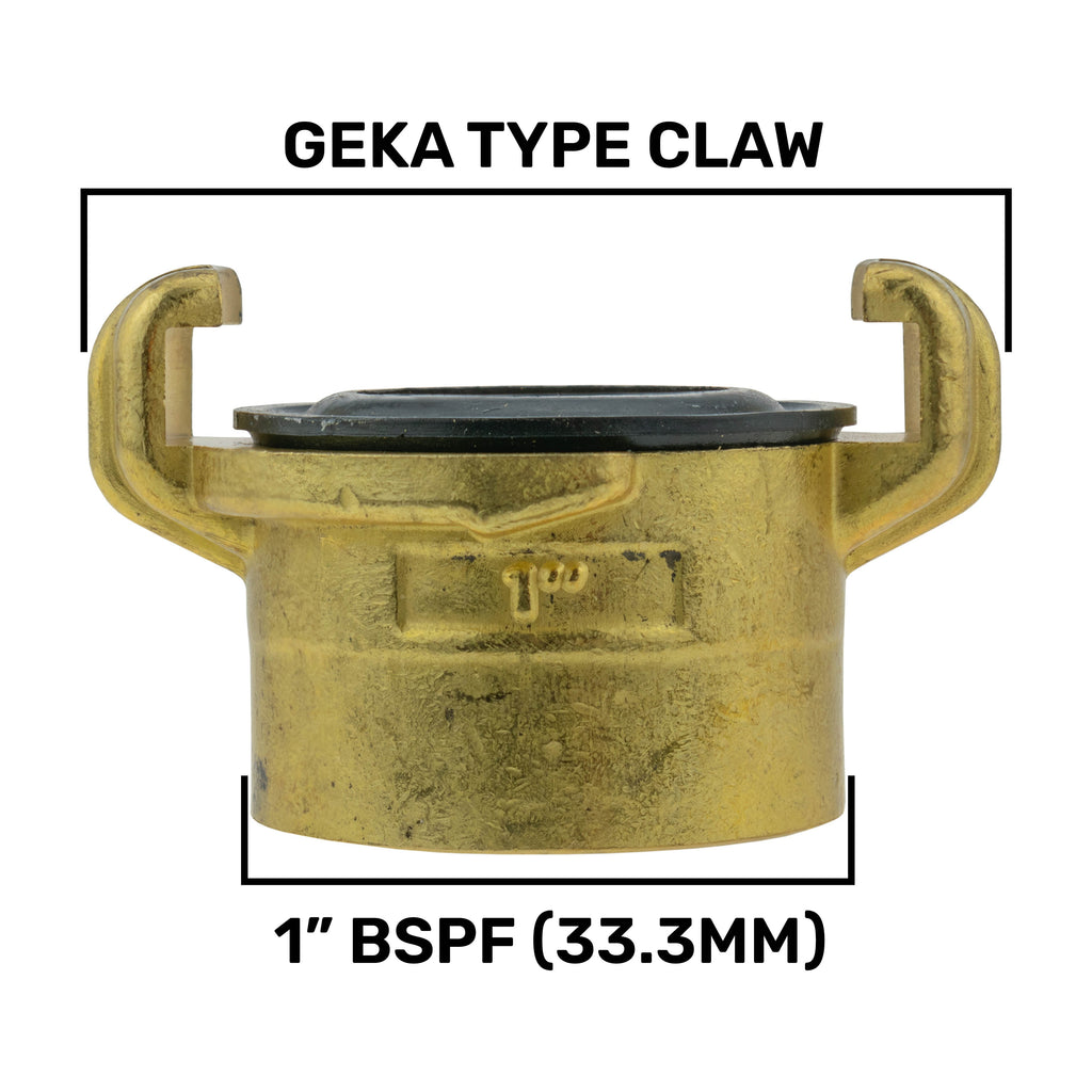Wall Flange Kit 32mm MDPE + Brass Bib Tap with Geka Claw Outlet