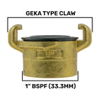Wall Flange Kit 32mm MDPE + Brass Bib Tap with Geka Claw Outlet