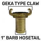 Geka Type Brass Claw Set – 25mm Barb and 1/2” BSP Male