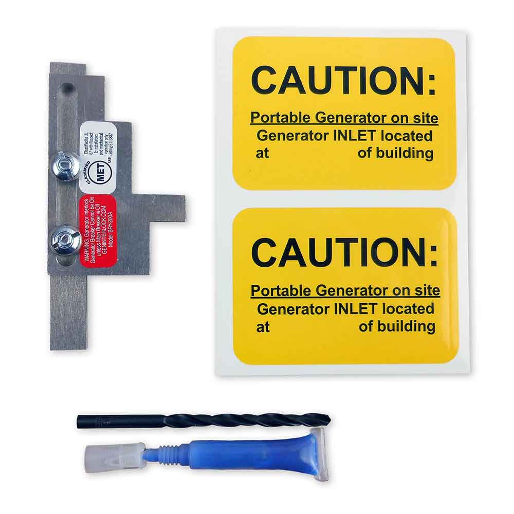 GenInterlock BRY-200A Generator Interlock Kit Breaker Panel 150/200 Amp Bryant w/ Horizontal Throw